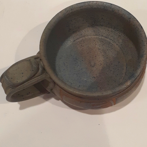 Handcrafted Ceramic Mug with Handle - Gray and Brown - Picture 5 of 6